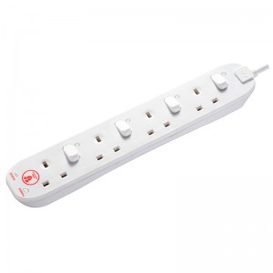 SWSRG42N Masterplug Individually Switched Surge Protected Extension Lead - 4 Sockets White