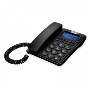 AT6410 Black Big Button with Dot Matrix Blue Backlit Display Corded Phone