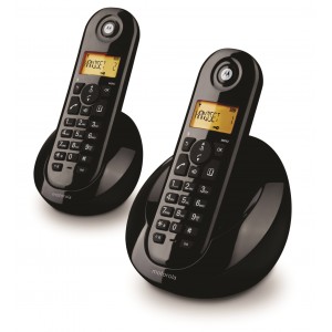 C602 Black Digital Twin Cordless Telephone