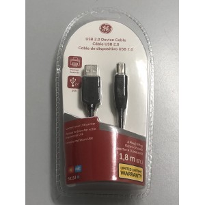 68153 GE USB 2.0 A/B Device Cable (1.8M, 6ft.)