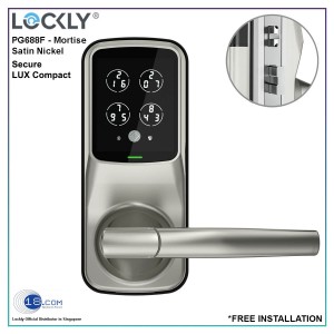 PG688FSN - Lockly Mortise Satin Nickel Secure LUX Compact Bluetooth Digital Lock (Include Standard Installation)